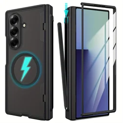 Enhanced Protective Case with S Pen Holder and Magnetic Hinge Guard - Galaxy Z Fold 7 (Black)