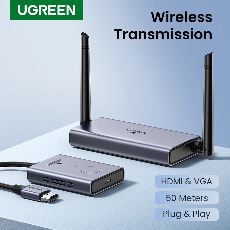 

【NEW-IN】UGREEN Wireless HDMI Extender Video Transmitter & Receiver Kit 5G 50M Transmits Display Dongle for TV PC PS5/4 Monitor