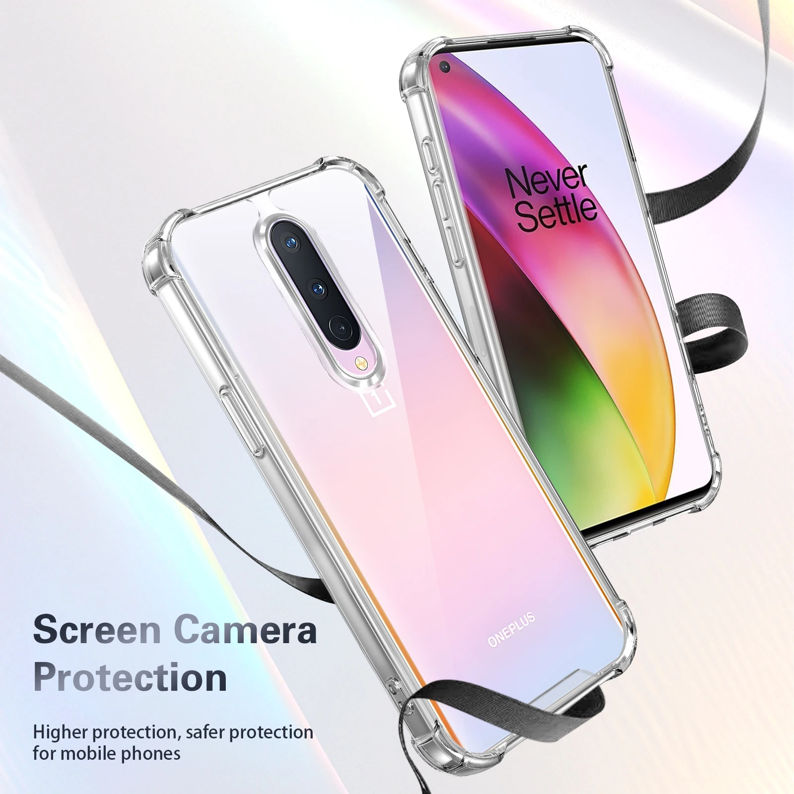 Clear Silicone Bumper Airbag Back Cover with Hard Matte Finish