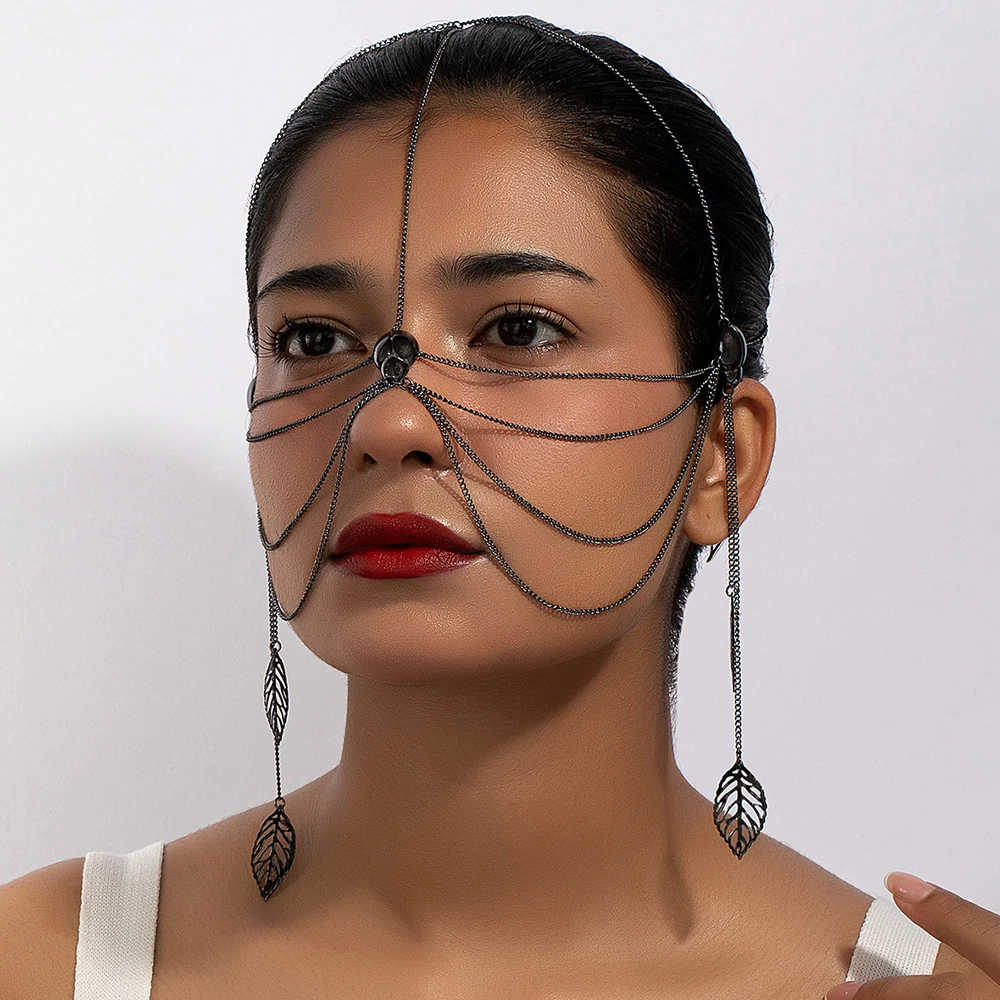 

Стильная Сексуальная Готическая маска с бахромой для танцев отправит женские ювелирные изделия аксессуары на стильный головной убор с листьями маска