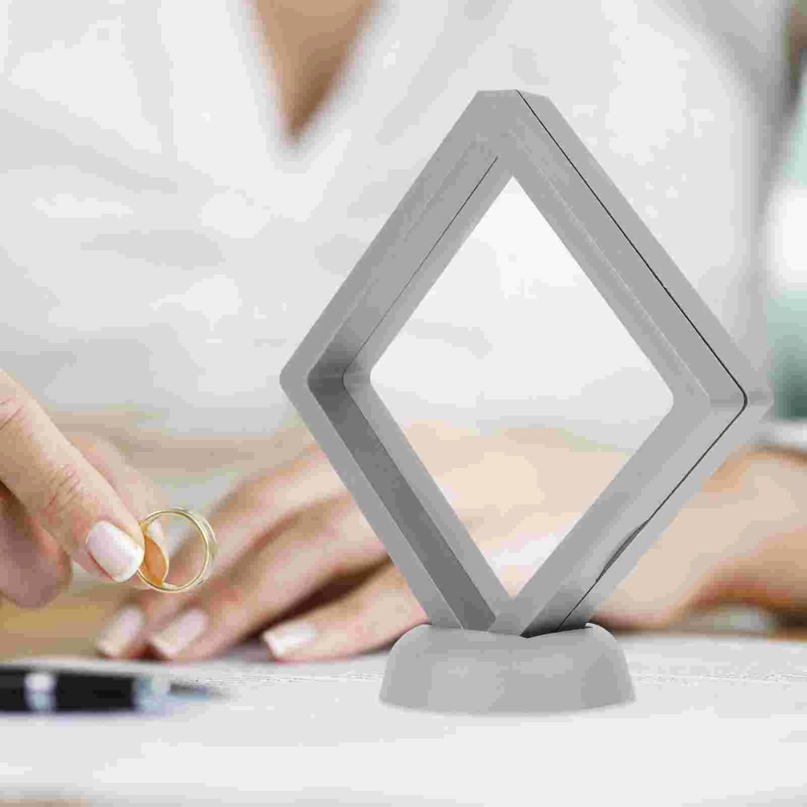 

1 Set of Floating Display Box Jewelry Packaging Case For Earrings Necklace Display Frame Box with Film