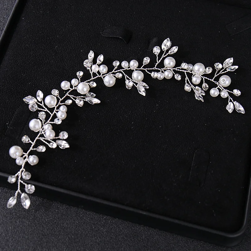 Bridal Hair Accessories wedding crystal hair vines flower leaf headpieces handmade pearls crystal headbands prom bridal