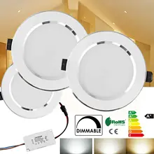 

2Pieces AC220V Ceiling Downlight Spotlight Bulbs LED Recessed Panel Light Dimmable with Driver 5W 9W 12W Recessed 15W 18W Down