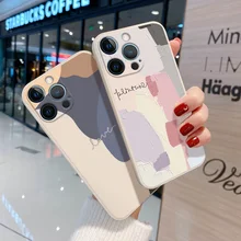 

Art Geometric Phone Case For iPhone 11 Pro Max Case Shell iPhone 13 12 Mini XR X XS SE 2 6 6S 7 8 Plus Graffiti Soft Cover Funda