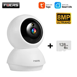 Smart Home 4K Wireless Security Camera with Pet and Baby Monitoring - 8MP with 128G card