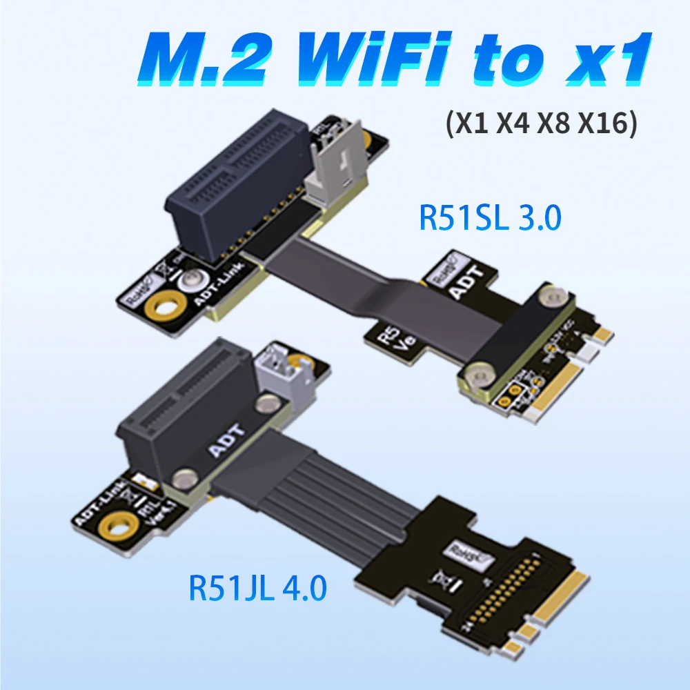 Adt New Riser M.2 Ngff Wifi A.E Key To Pcie 3.0/4.0X1X4X8X16 Extender Cavo Di Prolunga Adattatore Pci Express Pci-E 1X 5Cm-100Cm