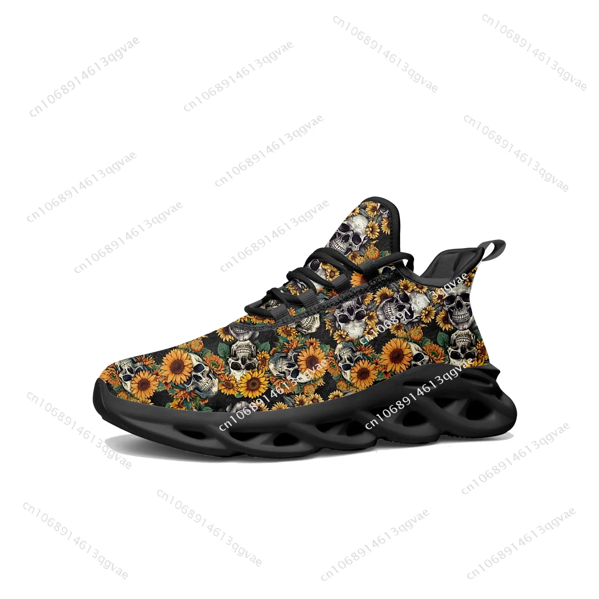 Sunflower Skull Prints Flats Sneakers Mens Womens Sports Running High Quality Sneaker Lace Up Mesh Footwear Tailor-made Shoe