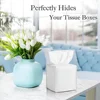 Modern PU Leather Square Tissue Box Cover Holder-Decorative Holder/Organizer for Bathroom Vanity Countertop, Night Stands,Office 2