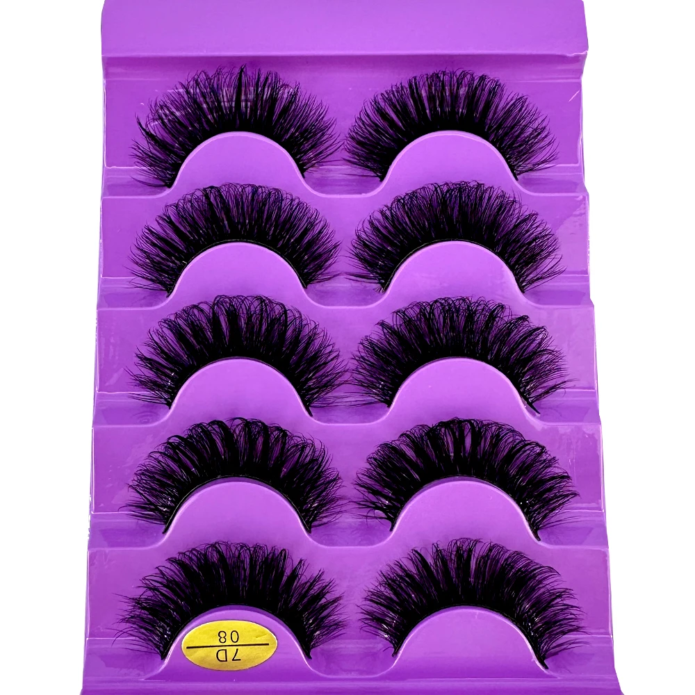 Katzenaugen-Wimpern, 3D, natürliche falsche Wimpern, D-Locken, flauschig, weich, Kreuz, 5 Paar, Manga-Wimpern, Wispy, natürliche Wimpernverlängerung, Make-up – Detail 21