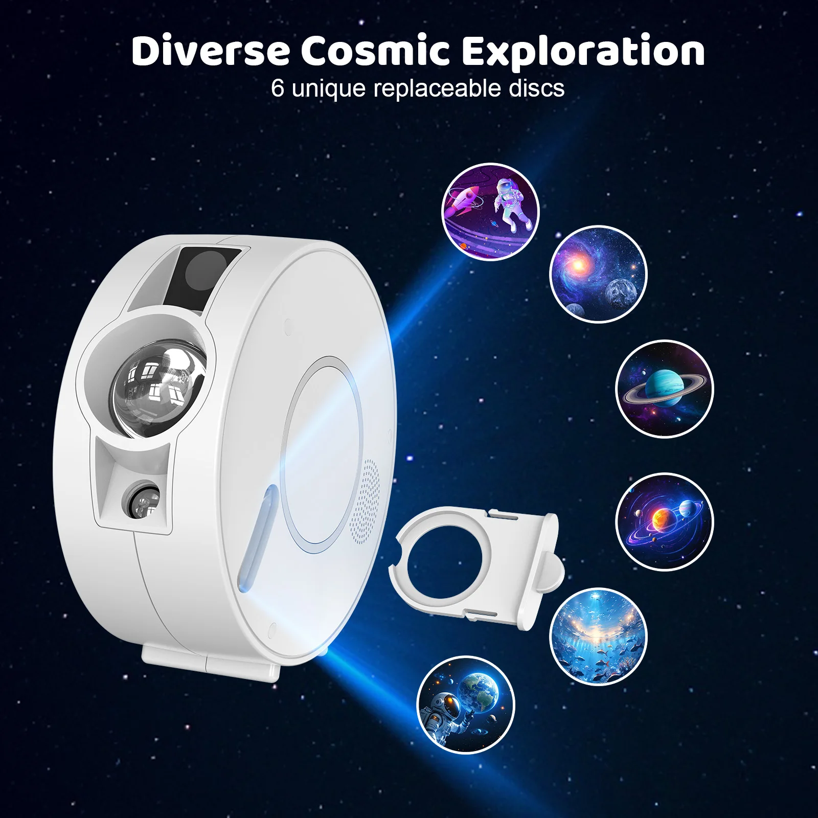 New Tuya WiFi HD Smart Galaxy Star Projector - Voice Control Via Alexa, White No