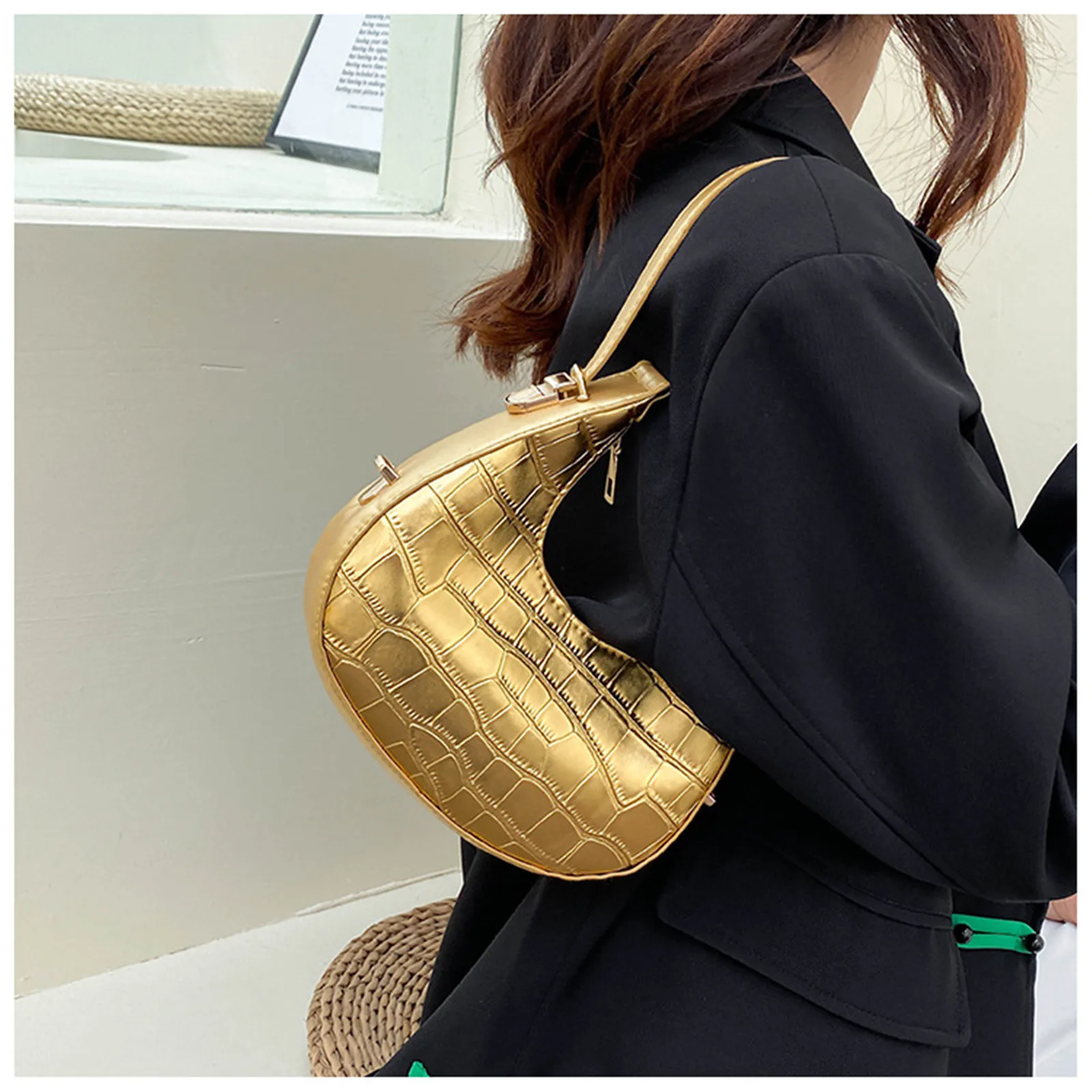 Fashion Stone Pattern Shoulder Bag - Carrying Options