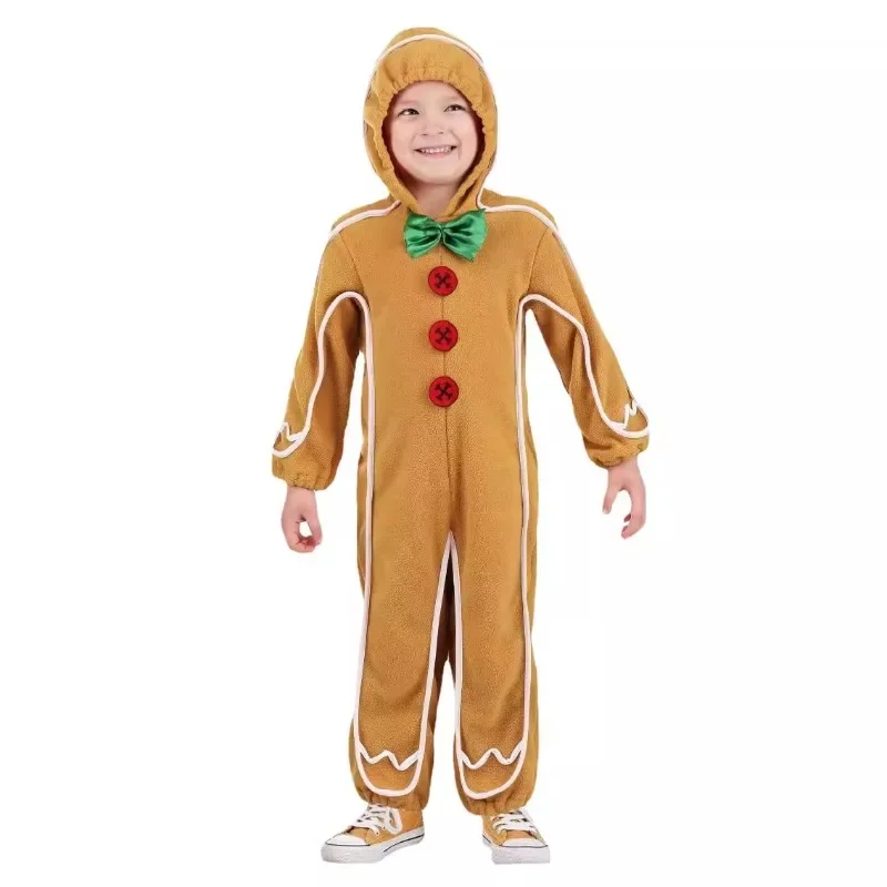 New Year Christmas Gingerbread Man Rompers Casual Jumpsuit Cosplay