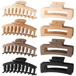 Elegant Black Matte Hair Clips - 8 Pack Large Banana Claw Clips for Every Hair Type with Strong Hold (Brown 8Pcs)