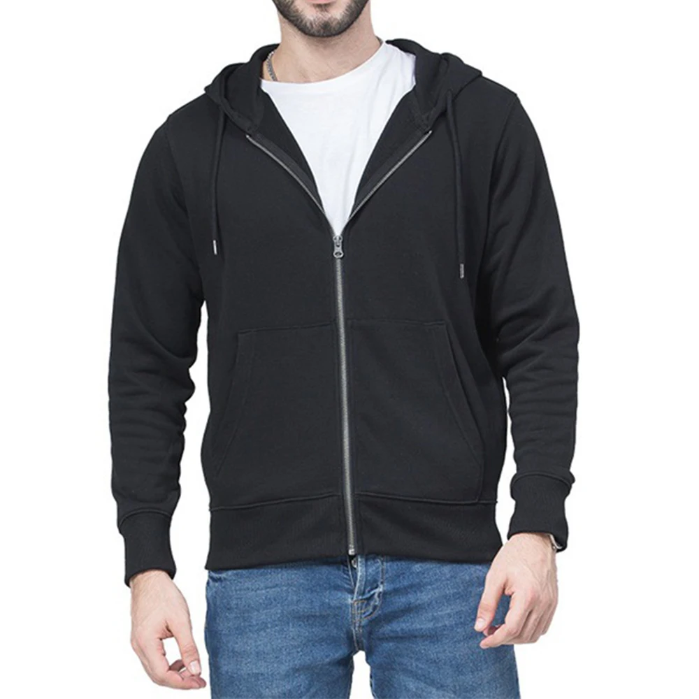 Felpa Con Cappuccio In Tinta Unita Uomo Donna - 320 GSM Nero Taglia X-Large