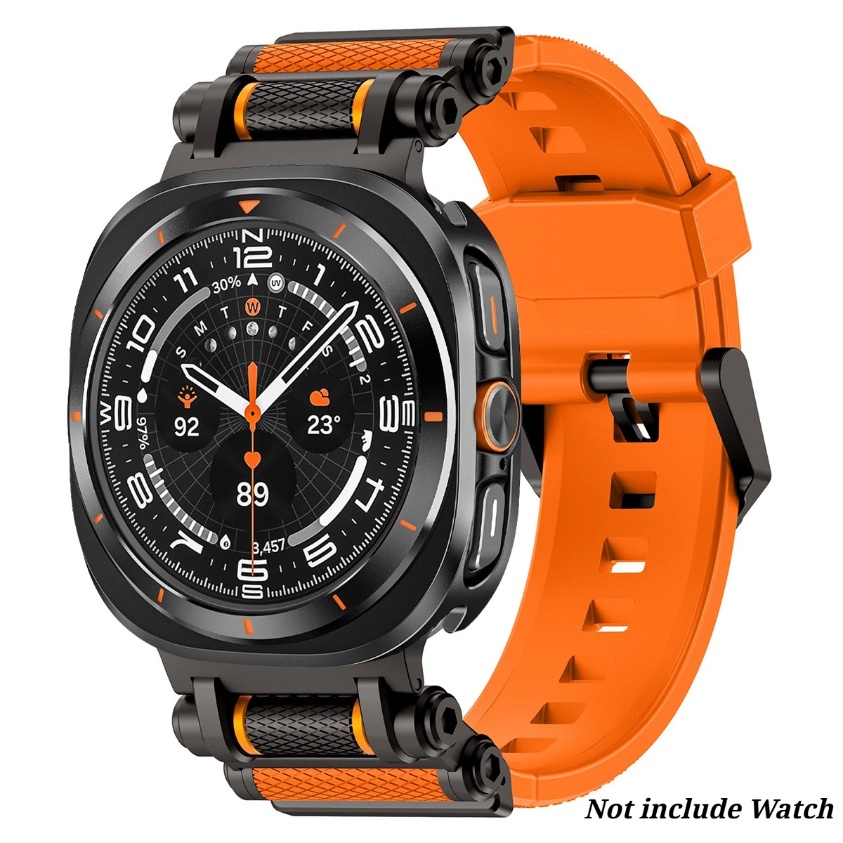 Premium Metal Case with Soft Silicone Strap for Galaxy Watch Ultra - Stylish Smartwatch Accessories