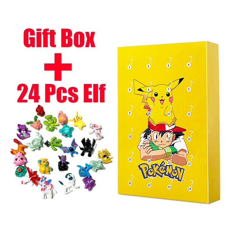 Pokemon Christmas Halloween Gift Boxed Calendario Dell'Avvento Box Action Figure Pikachu Anime Figure Bambini Pokemon Toys