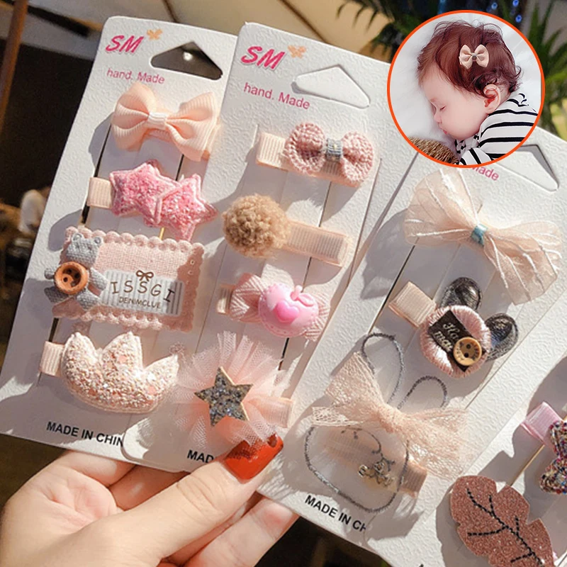 Animal Crown Flower Baby Hairpins Sweet Princess Girls Barrettes Kids Hair Accessories 12Pcs Set