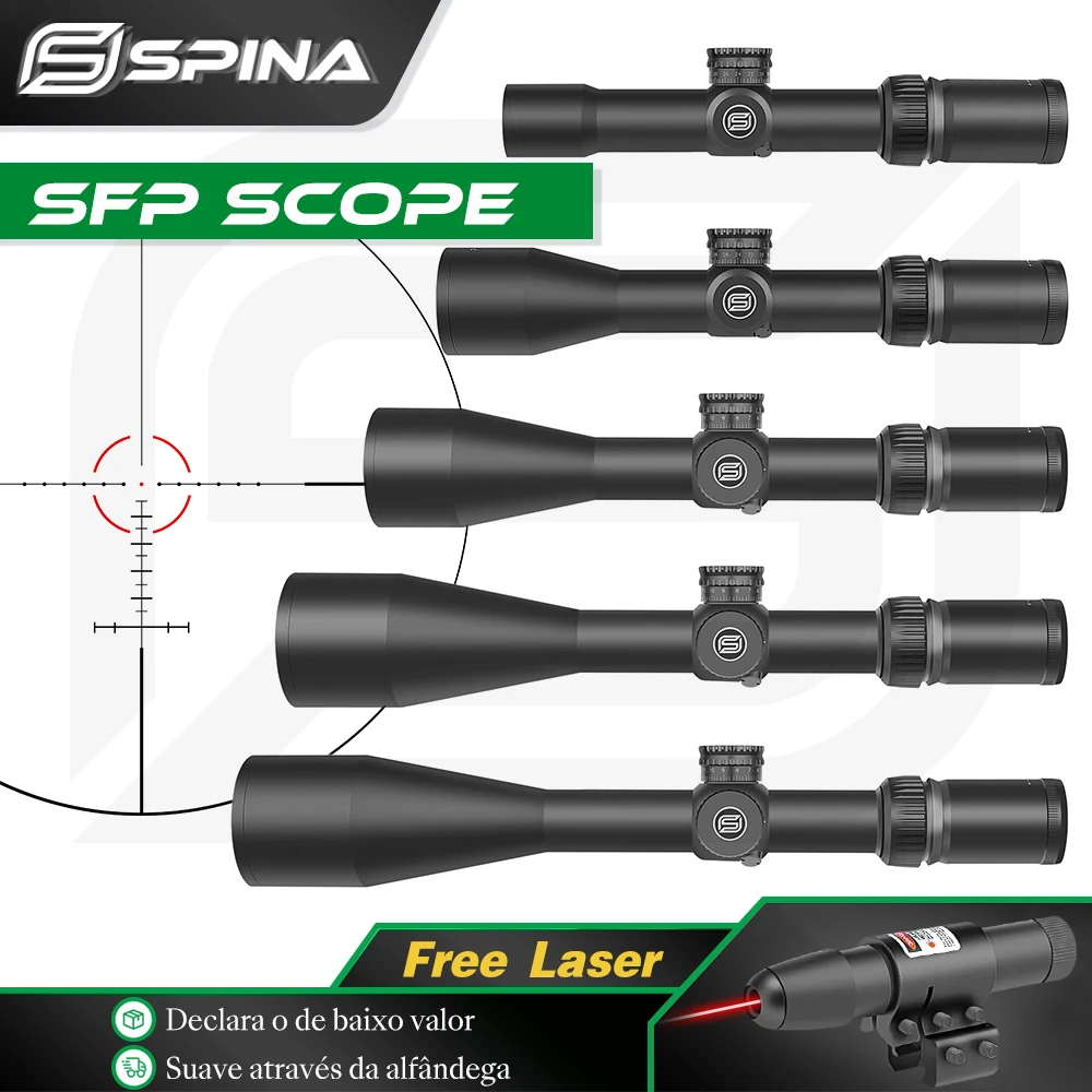 

SPINA OPTICS Second Focal Tactical Riflescope Sniper Optical Sight Remote Hunting Turrets Lock Reset Fit AR15.223.308 etc