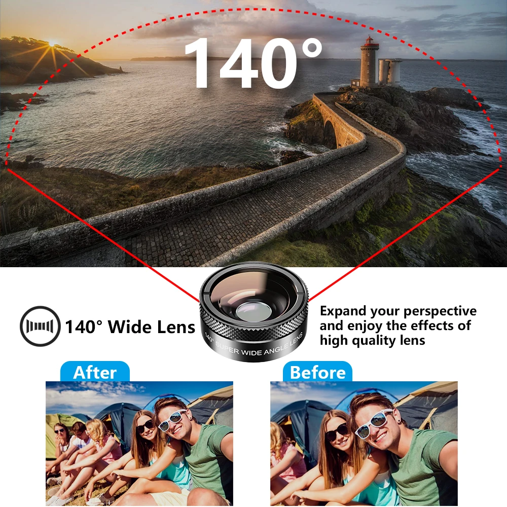 APEXEL HD 6 in 1 Mobile Phone Camera Lens CPL/Star Filter