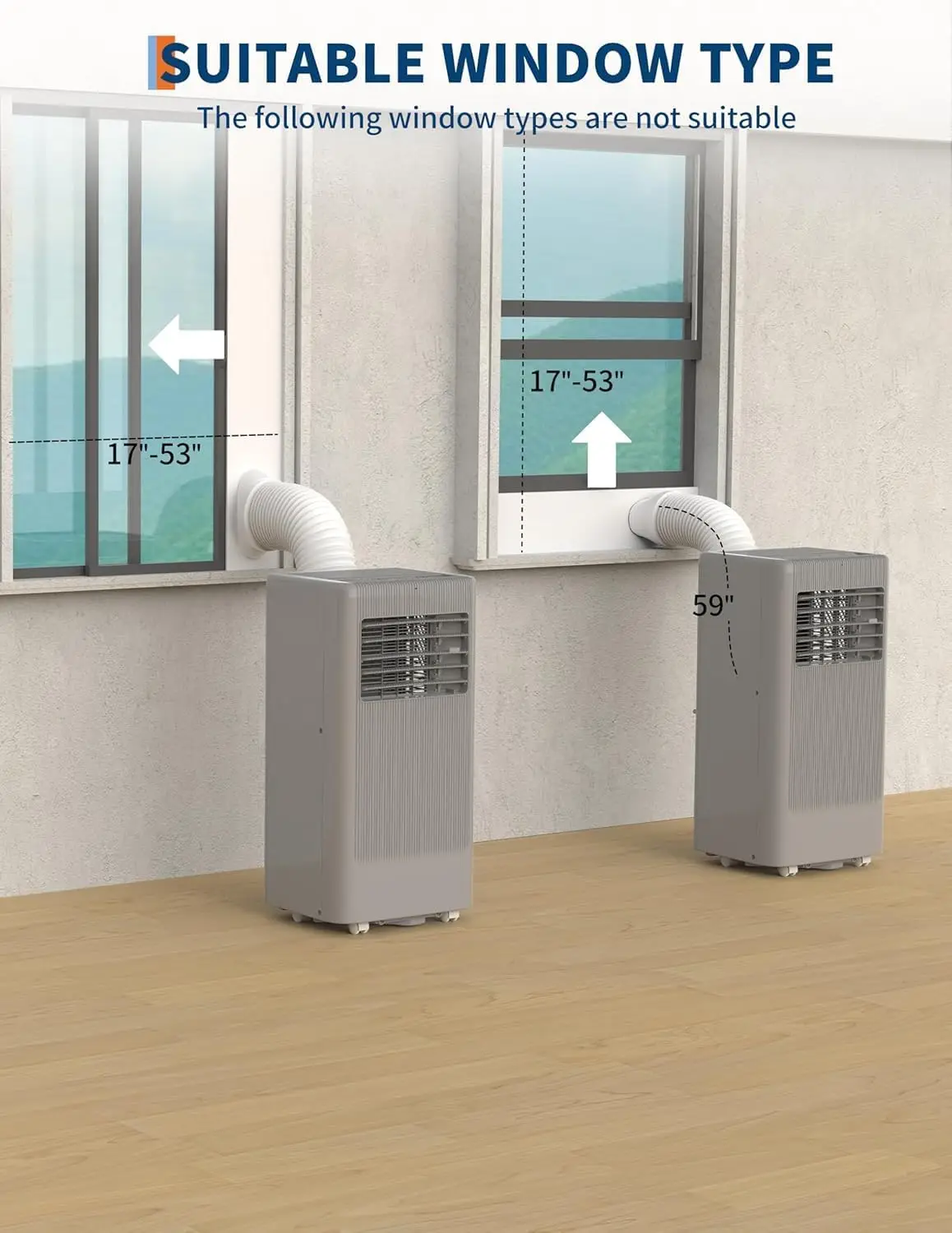 Portable Air Conditioner, 10,000 BTU,3-in-1 Standing Cooling, Dehumidifier & Fan, Quiet Operation, Remote, Sleep Mode, Window Kit, Cools Rooms Up to 450 Sq.ft, Ideal for Bedrooms, Apartments, Offices 5