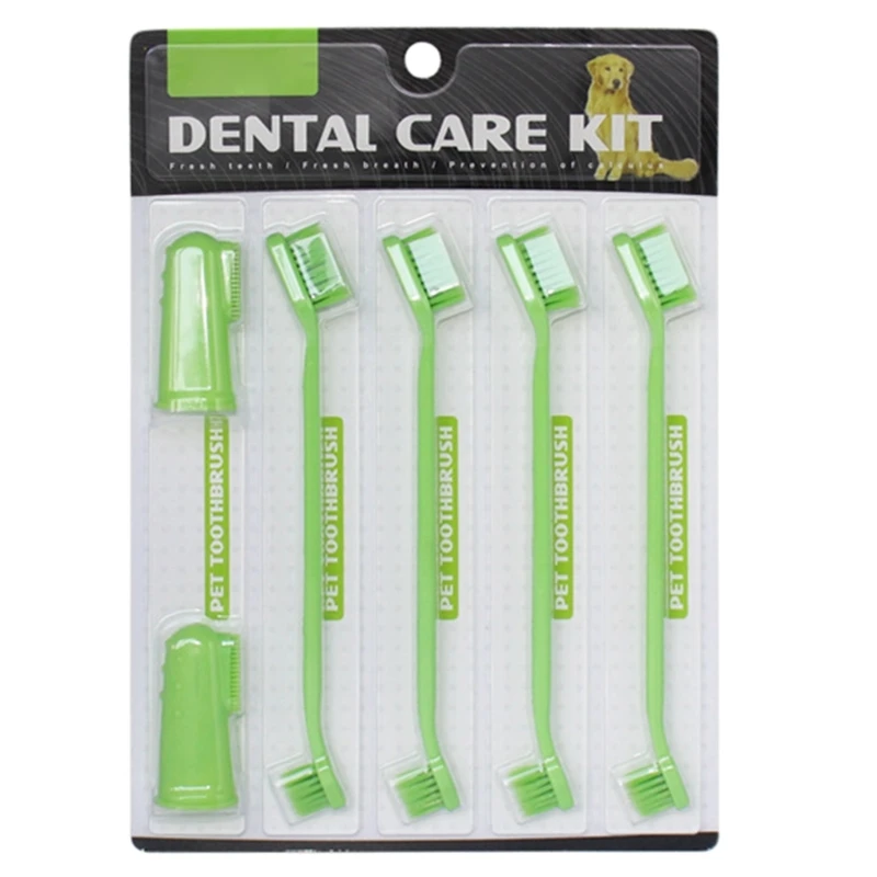 

Dual-Head Dog Toothbrush Double head Pet Toothbrush Cat Toothbrush Care