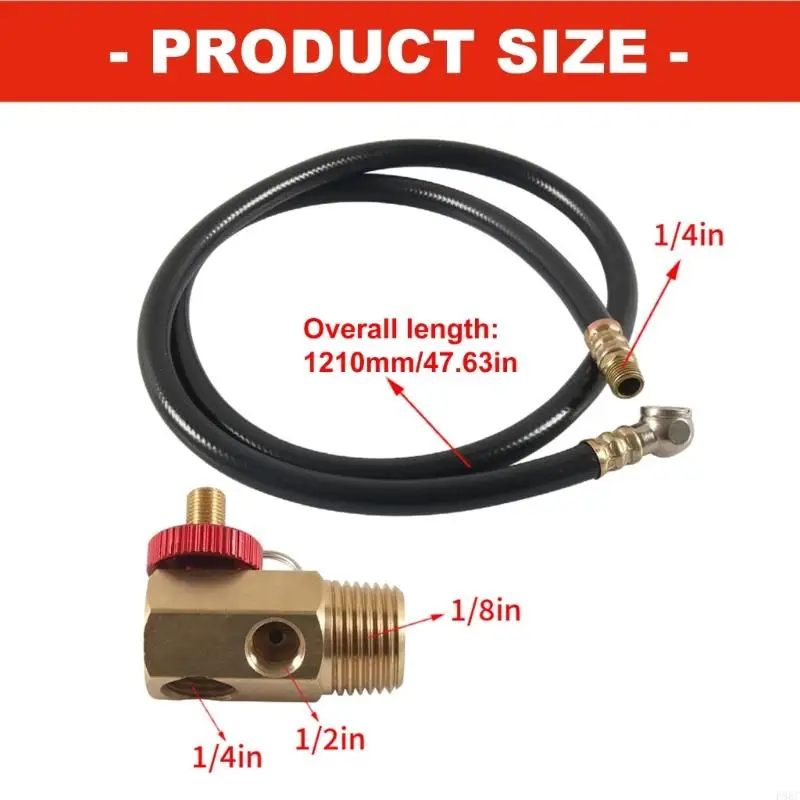 현장 수리를 위한 0-200PSI 압력 게이지 황동 피팅이 포함된 P88C 휴대용 공기 탱크 서비스 세트 다양한 환경