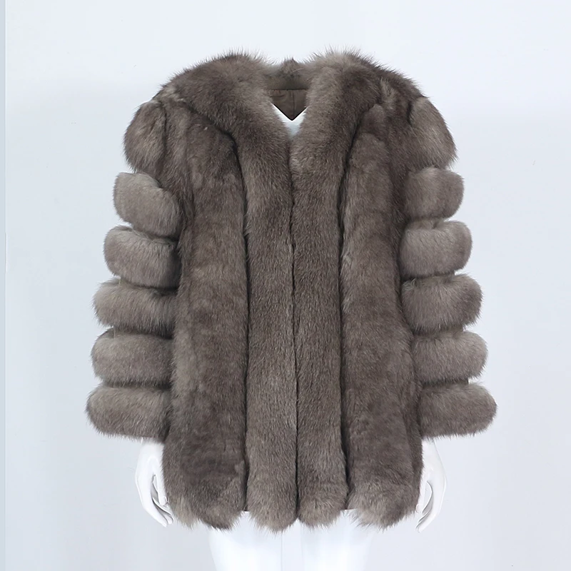 OFTBUY 2022 Long Winter Jacket Women Real Fur Coat Natural Big Fluffy Fox Fur Outerwear Streetwear Thick Warm New Fashion Brand