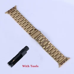 Elegant Gold Stainless Steel Watch Strap - 38mm 40mm 41mm (Gold)