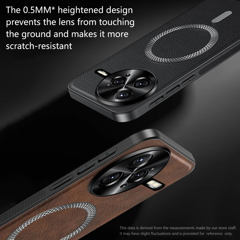 Magnetic Leather Shockproof Case with Metal Camera Shell