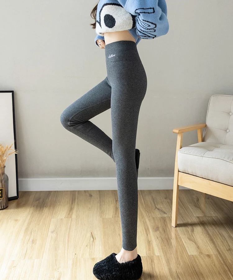 Women High Waisted Ollie Velvet Leggings Autumn Winter Plush Thick  Oversized Small Leg Slim Leggings Trackless Thermal Pants