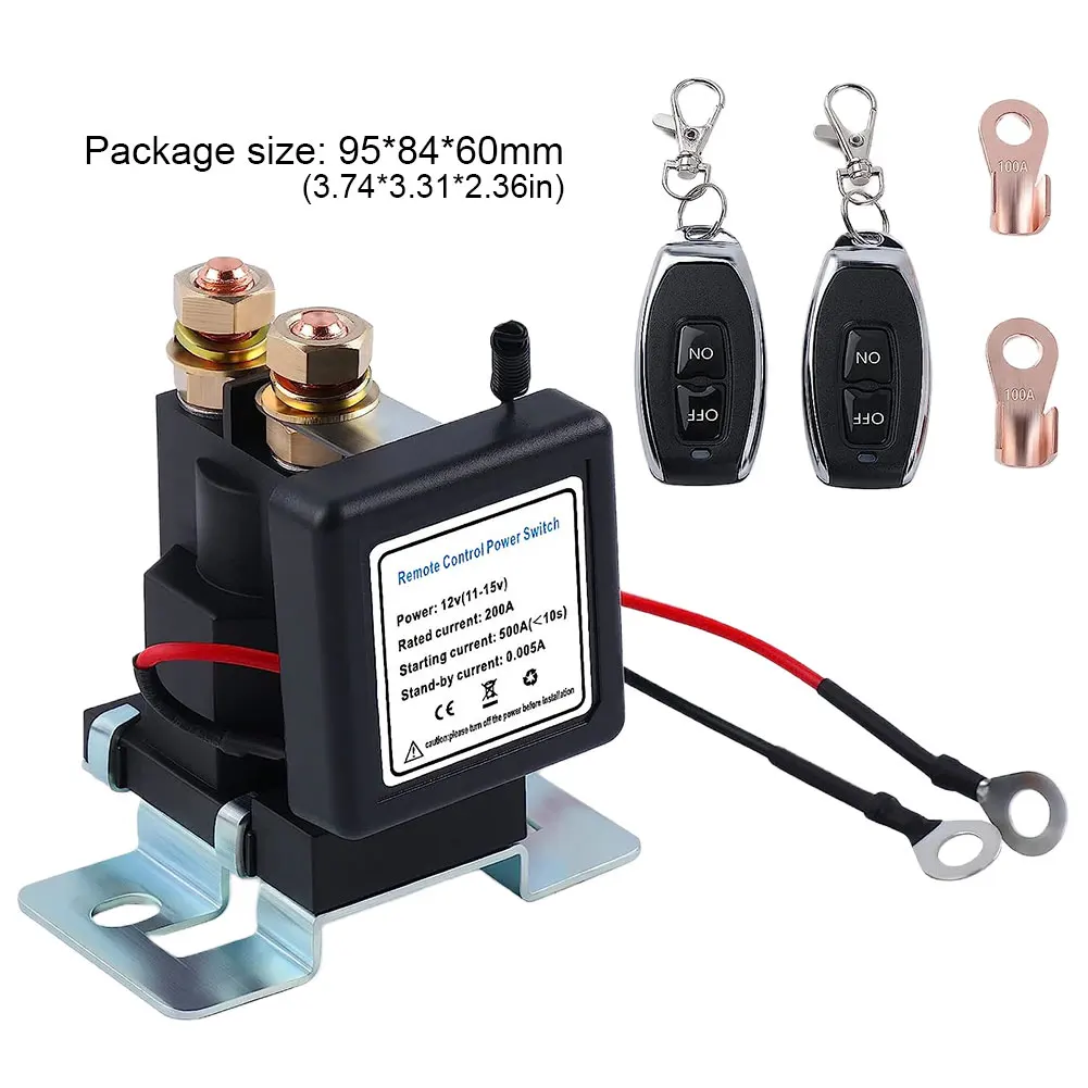 X AUTOHAUX 1 Set 12V Car Battery Disconnect Switch Remote Kill Switch with  2 Wireless Keys