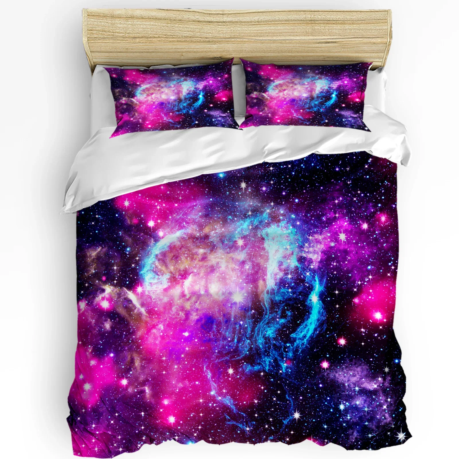 

Universe Starry Sky Nebula Art 3pcs Bedding Set For Bedroom Double Bed Home Textile Duvet Cover Quilt Cover Pillowcase