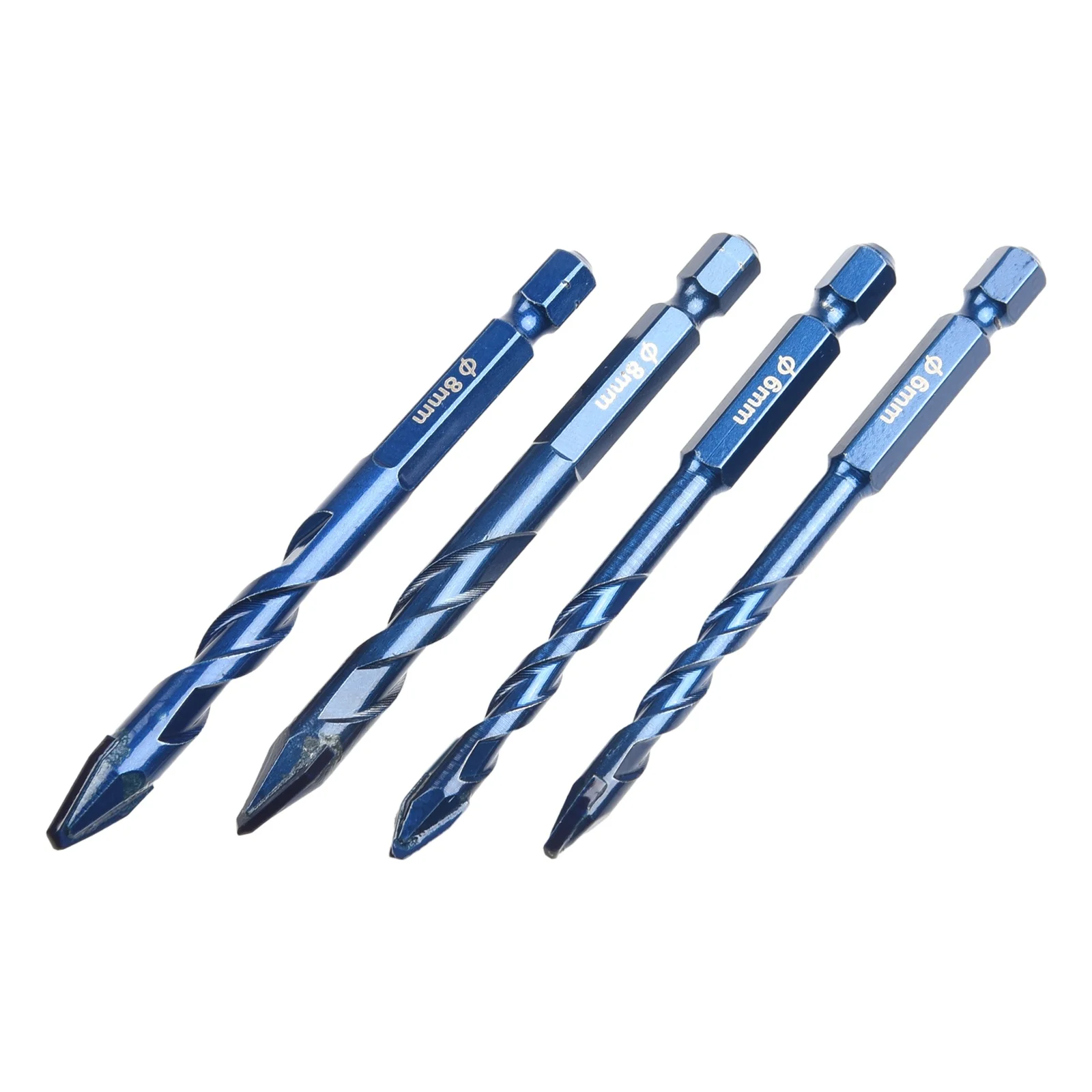 

4pcs/set 6mm 8mm Carbide Drill Bits For Glass Ceramic Concrete Brick Wood Metal Tiles Hole Opener Drilling Tool