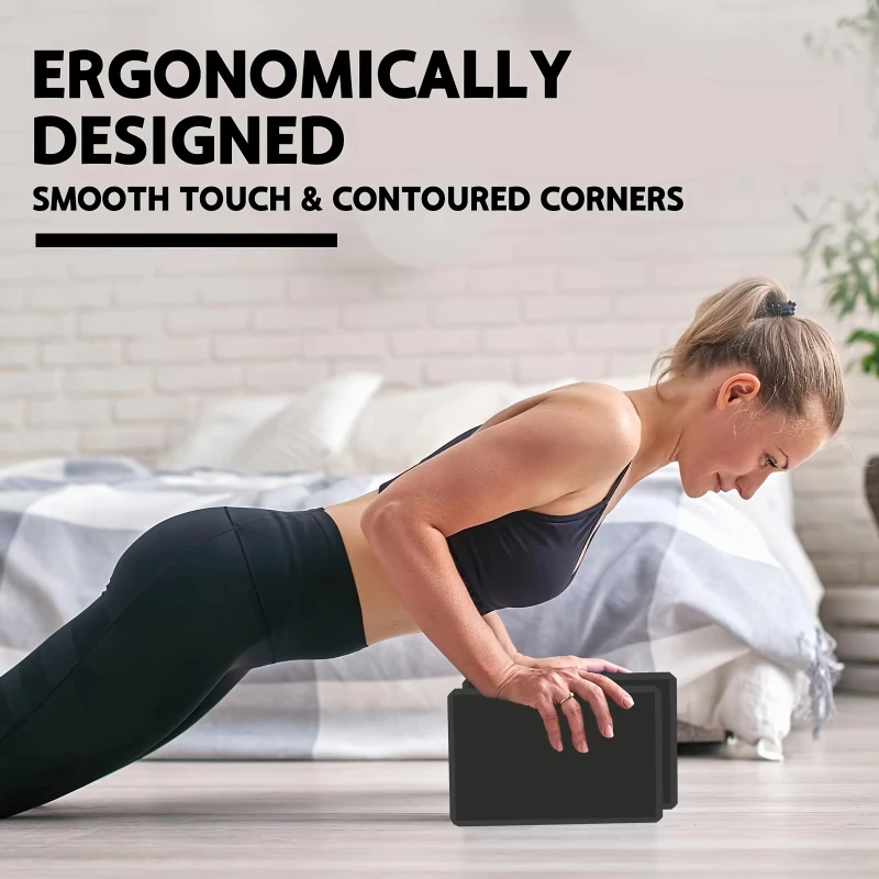 Set of 2 High-Density Foam Yoga Blocks - Lightweight, Supportive, and Odor-Free