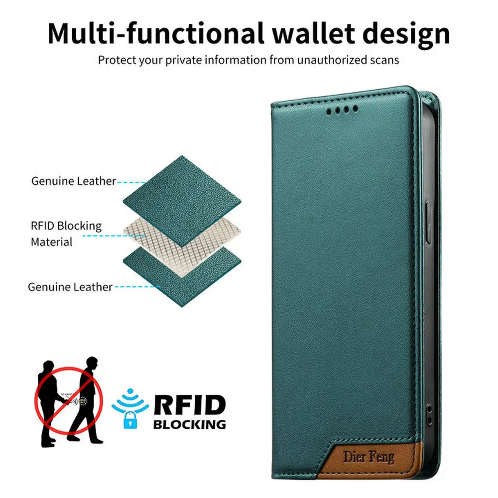 Enhanced Leather Magnetic Wallet Flip Case