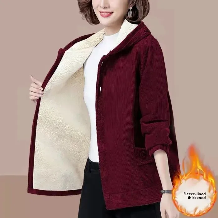 Purplish red fleece-lined