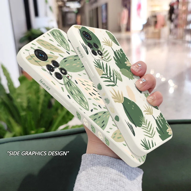 Verdant Green Leaf Phone Case For Xiaomi Redmi Note 11 11S 11T 10 10A 10T 10S 9T 9 8 7 Pro Plus 10C 9A 9C 9T 4G 5G Cover