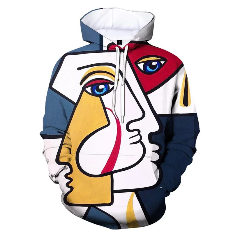 thumbnail image 1 of Sudadera con capucha con estampado 3D de arte abstracto y grafiti para hombre, sudadera holgada informal de manga larga con patrón de personalidad, sudaderas con capucha de calle, 1 of 4