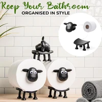 Sheep Toilet Roll Holder Funny Toilet Paper Holder Free Standing Bathroom Set Black Sheep Roll Rack Cute Bathroom Decor 2