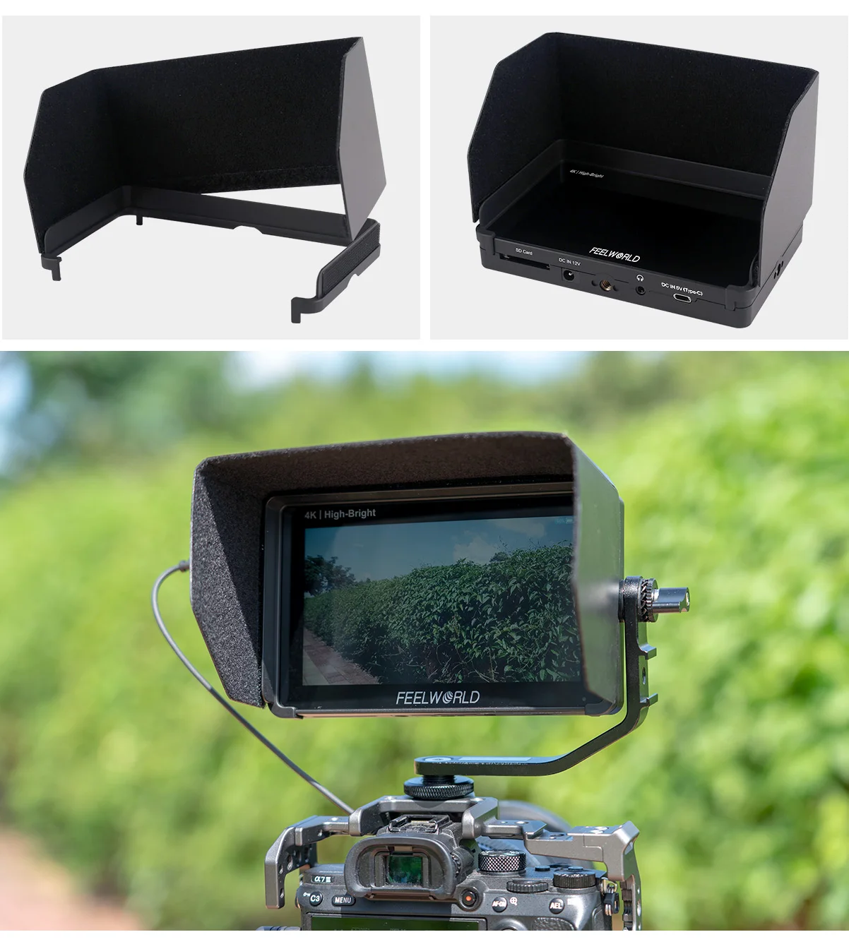 &middot;Feelworld F6 PLUSX 5.5 Inch Camera Field Monitor 1600nit Touch Screen HDMI In Out 3D LUT IPS Full HD 1920X1080 for DSLR Camera