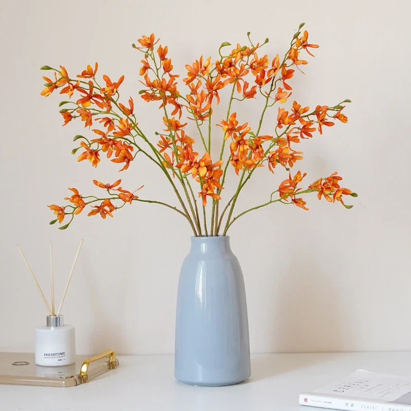 Piante Verdi Artificiali Fiori Quattro Stagioni Fioritura Cymbidium Falso Ago Di Adam Blossom Scallion Bonsai