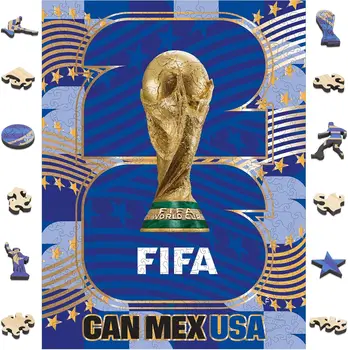 FIFA World Cup 2026 Limited Edition Collector's Houten Puzzel 300 Stuks Volwassenenpuzzels met Cadeauverpakking voor Echte Fans Officieel Gelicenseerd 1