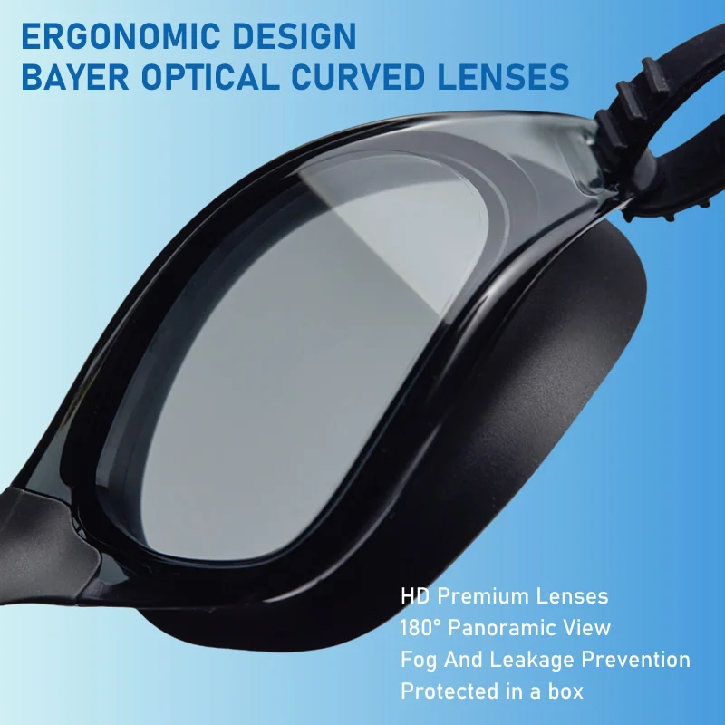 Professional Racing Swimming Goggles Men Women HD Anti Fog Bayer Lens Replaceable Nose Pad