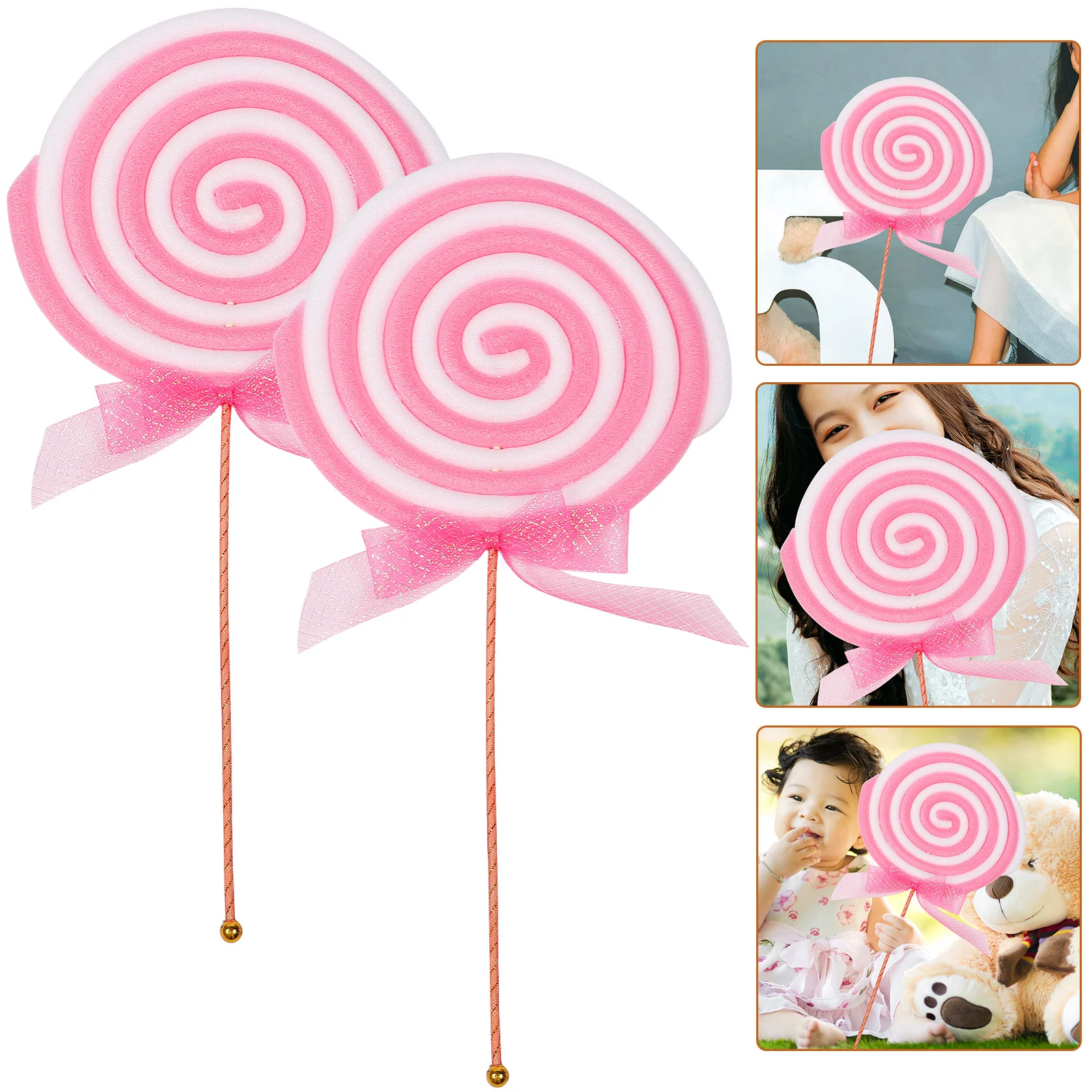 

2 Pcs Lollipop Photo Creative Model Prop Decorative Simulated Vase Party Candy Decoration Embellishment for Flowers