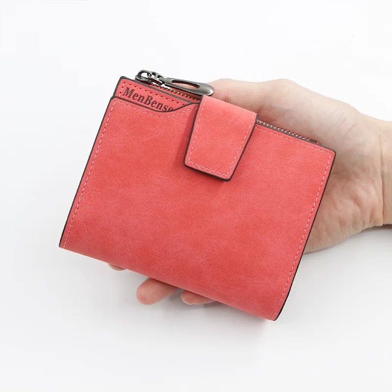 New Ladies Short Wallet Women's Zipper Wallet Multi-function Fashion Simple Fresh Large-capacity Leather Coin Purse Clutch 3