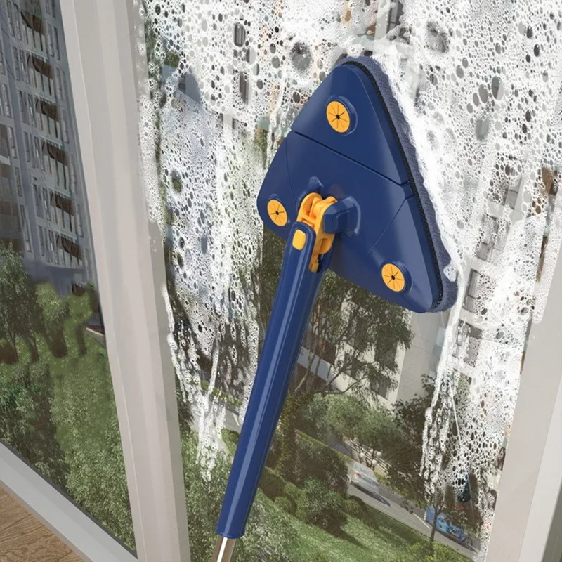 Telescopic Triangle Mop 360&deg; Rotatable Spin Cleaning Mop Adjustable Squeeze Wet and Dry Use Water Absorption Home Floor Tools telescopic mop