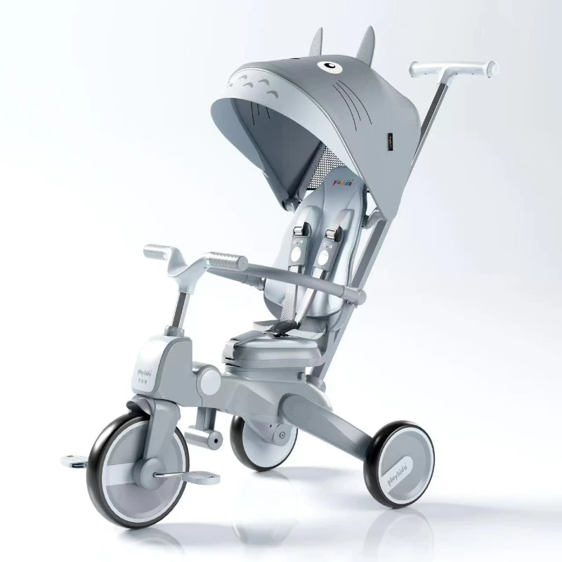 Children's Tricycle Multifunction Folding Baby Stroller Three