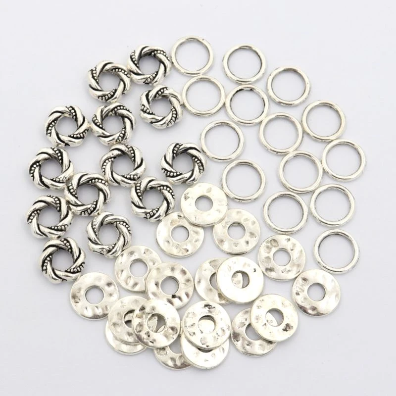 100 piezas mezcla oro tibetano plata Metal redondo cerrado espaciador cuentas bisuteria para hacer manualidades por mayor pulsera accesorios Diy|Piezas de cierre y matarial de joyería| - AliExpress
