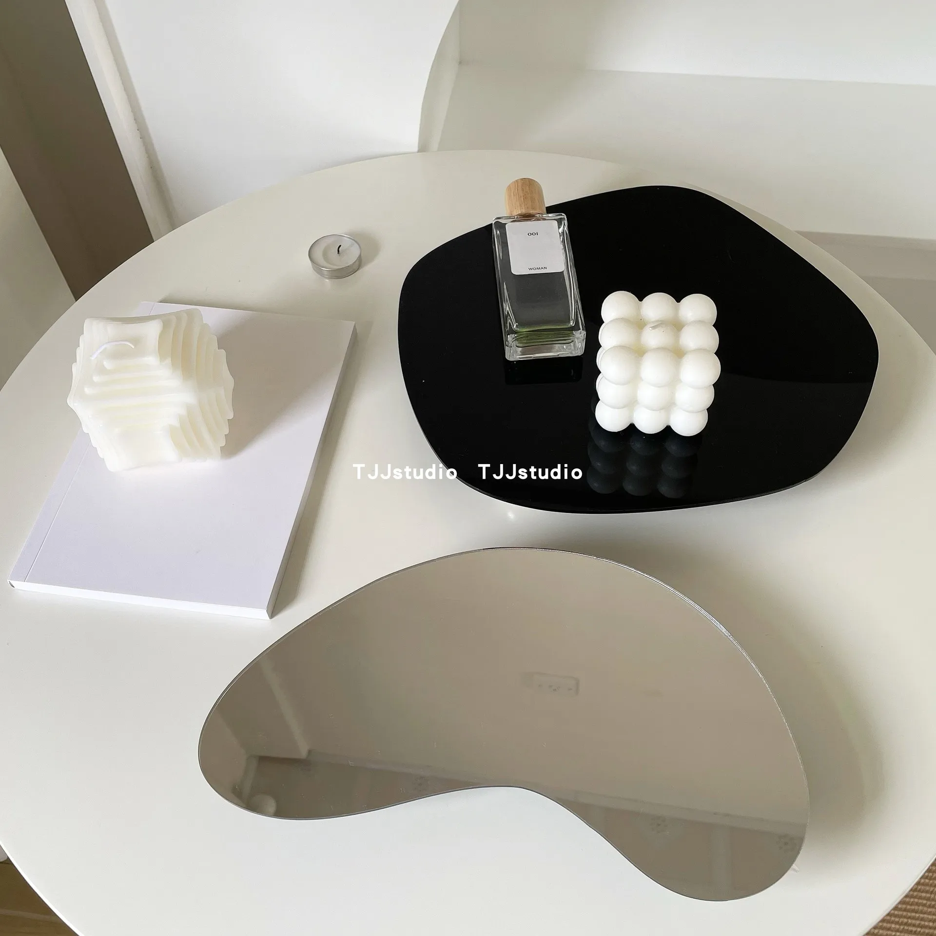 Irregular Geometry Acrylic Tray Mirror Ins Style Home Decoration Aromatherapy Bottom Support Ornament Storage Decorative Board
