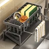 Kitchen Sink Drain Rack Organizer ABS Plastic Self-draining Sink Shelf Soap Sponge Holder Dishcloth Towel Rack filter basket 3
